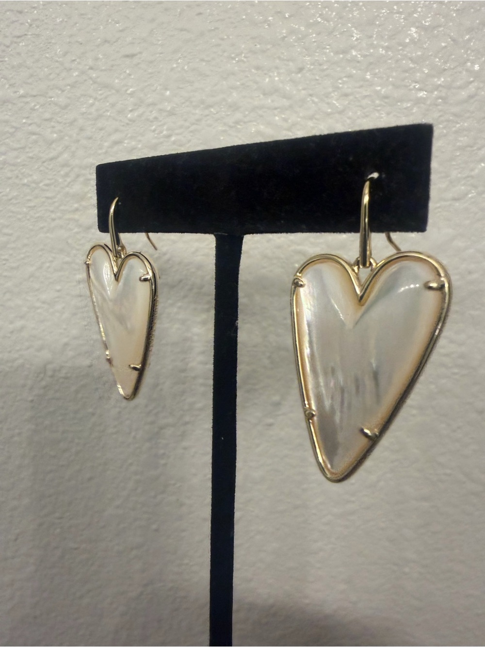 Kendra Scott Ansley Gold-Trim Mother of Pearl Heart Drop Earrings